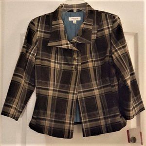 ISAAC MIZRAHI TARGET Gray Plaid Crop Jacket